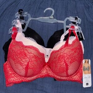 🌴Rene Rofe Push-Up With Convertible Straps 3 Bra Set Size 36C